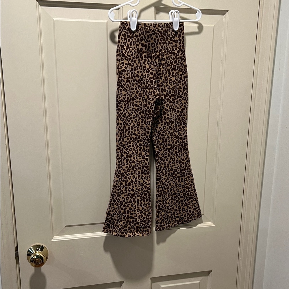 Kids Leopard Print Flared Leggings